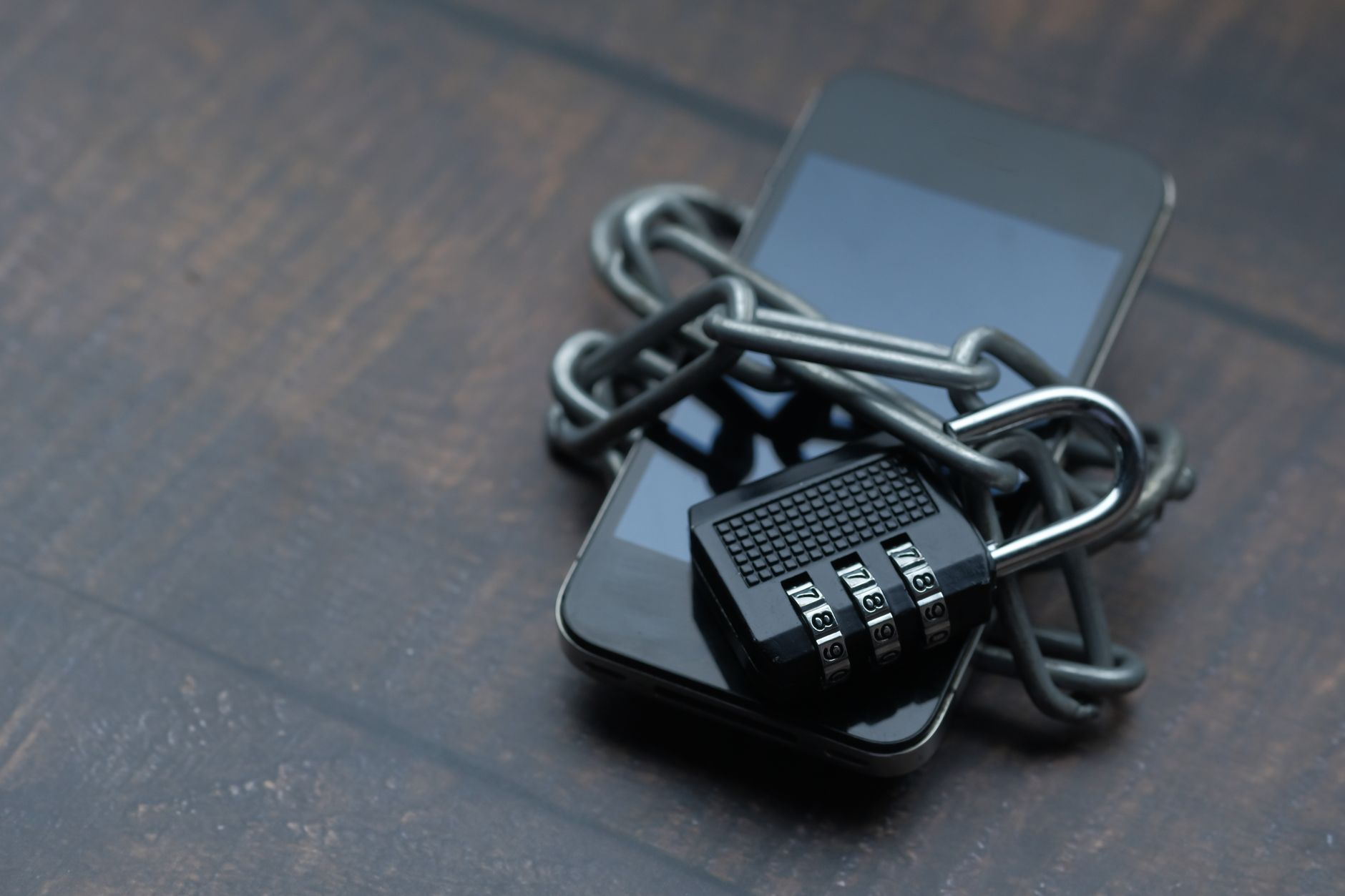 Mobile device showing personal security lock blocking